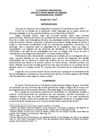 La guerra preventiva: Escuela Santa María de Iquique, las razones del poder