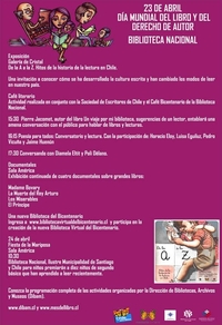 Programa de actividades por el Día Mundial del Libro y el Derecho de Autor en la Biblioteca Nacional.