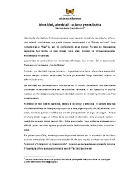 "Identidad, alteridad...