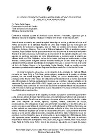 Acceda aquí a la conferencia completa dictada por Pedro Pablo Zegers durante el Seminario sobre Archivos Personales realizado en mayo de 2004 en Madrid, España