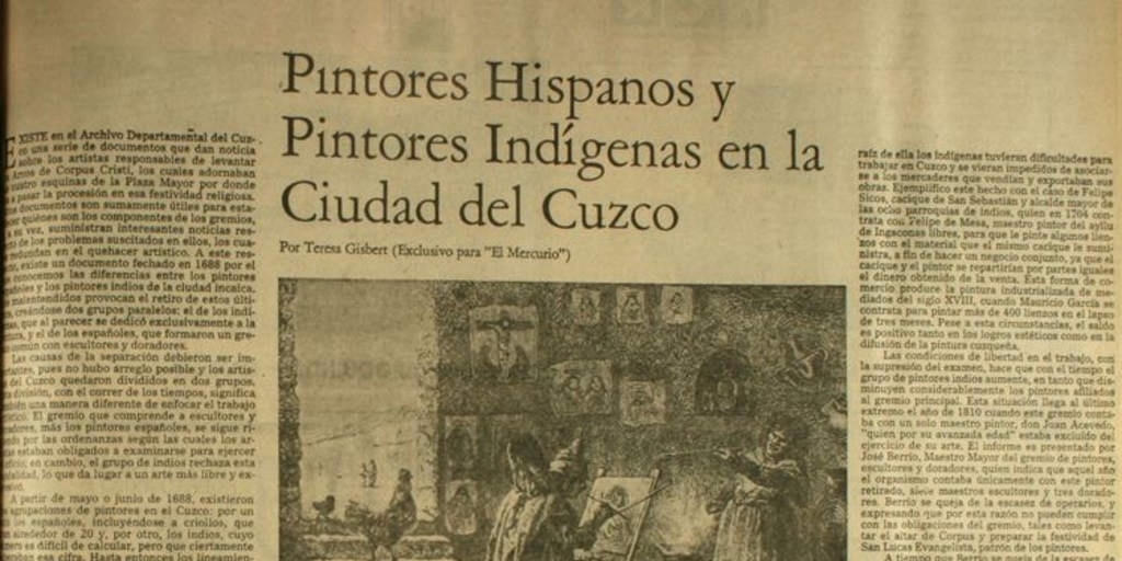 Pintores hispánicos y pintores indígenas en la ciudad del Cuzco