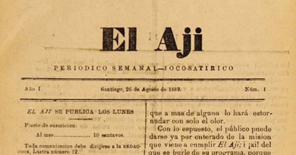 El Ají: año 1-2, no. 1-91, 26 de agosto de 1889 a 20 de noviembre de 1890