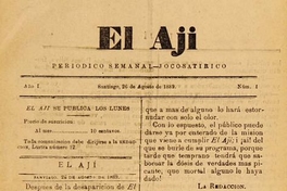 El Ají: año 1-2, no. 1-91, 26 de agosto de 1889 a 20 de noviembre de 1890
