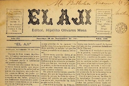 El Ají: año 3, no. 103-207, 16 de noviembre de 1891 a 6 de noviembre de 1893