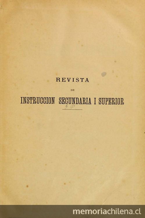 Revista de instrucción secundaria i superior: tomo 1, 1890