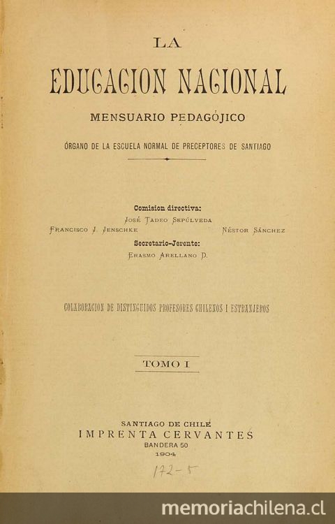 La Educación nacional: año 1, n° 1-12, junio de 1904 a mayo de 1905