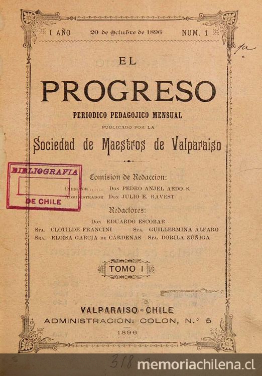 El Progreso: año 1-2, n° 1-3, 20 de octubre de 1896 a 20 de diciembre de 1897