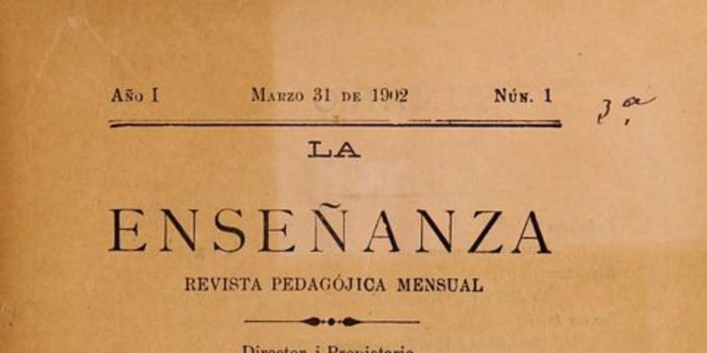 La Enseñanza: año 1, n° 1-12, 31 de marzo de 1902 a 1 de enero de 1903