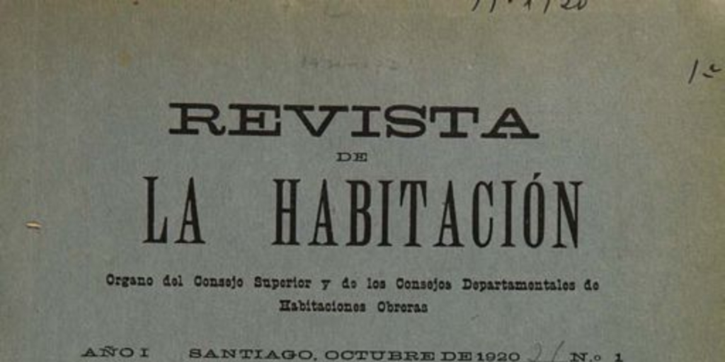 Revista de la habitación: 1ra. época, año 1, no. 1-12, octubre 1920 a octubre de 1921