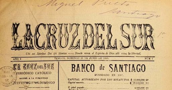 La Cruz del Sur: año 1-2, no. 3-56, 23 de junio de 1895 a 18 de octubre de 1896