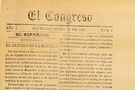 El Congreso: año 1, n° 1-6, 15 de junio a 6 de julio de 1891