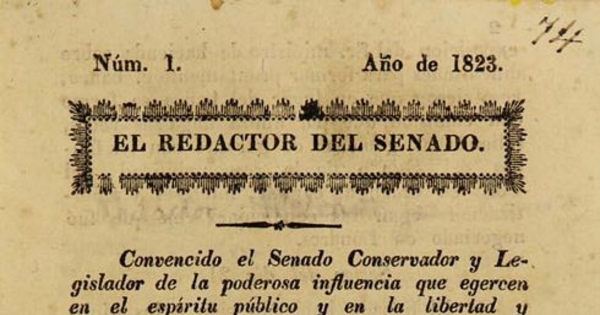 El redactor del Senado: n° 1-4, 11 de junio a 22 de julio de 1823