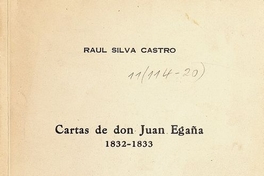 Cartas de don Juan Egaña 1832-1833