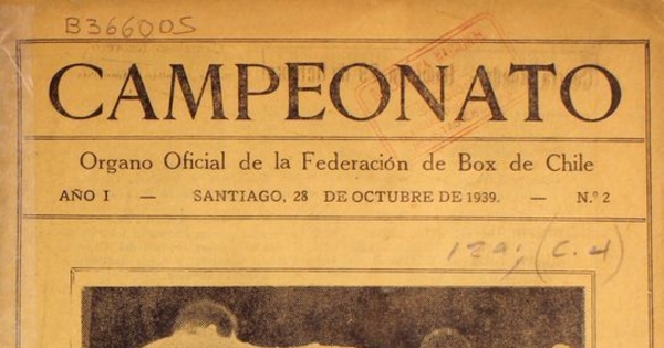 Campeonato: año 1, n° 2, 28 de octubre de 1939