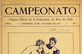 Campeonato: año 1, n° 1, 18 de octubre de 1939