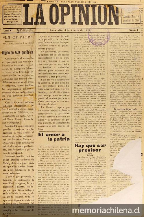 La Opinión: año 1-3, n° 1-105, 3 de agosto de 1924 a 15 de diciembre de 1926