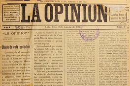 La Opinión: año 1-3, n° 1-105, 3 de agosto de 1924 a 15 de diciembre de 1926
