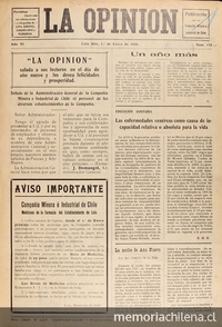 La Opinión: año 6-10, n° 178-271, 1 de enero de 1930 a 15 de diciembre de 1934