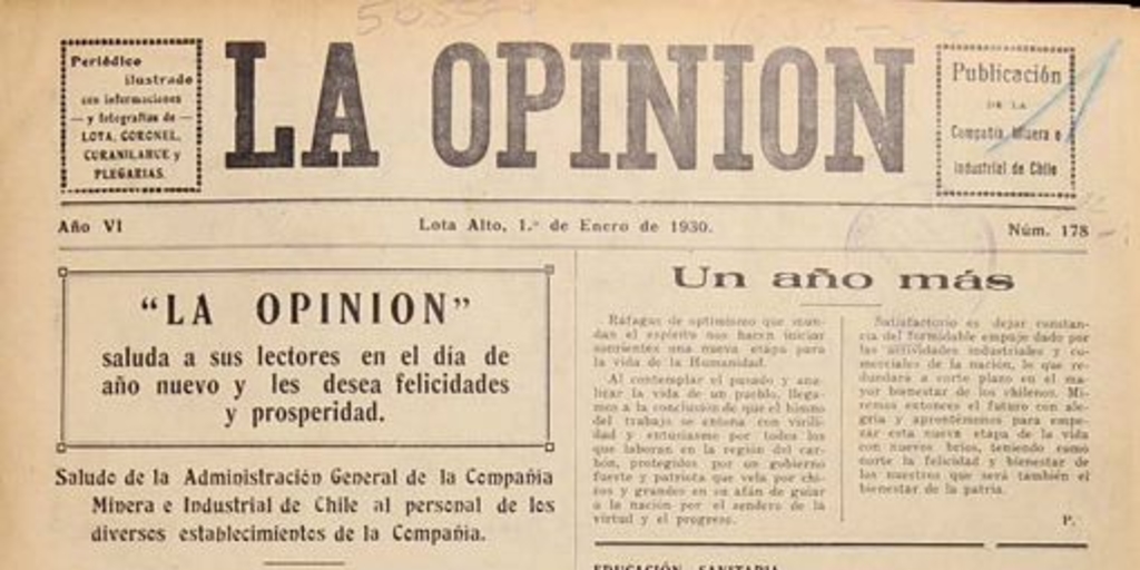 La Opinión: año 6-10, n° 178-271, 1 de enero de 1930 a 15 de diciembre de 1934