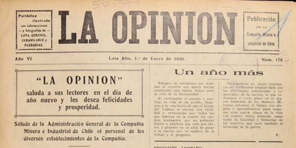 La Opinión: año 6-10, n° 178-271, 1 de enero de 1930 a 15 de diciembre de 1934