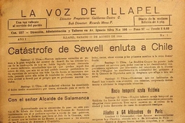 La Voz de Illapel: año 1, no. 1-101, 12 de agosto al 24 de diciembre de 1944