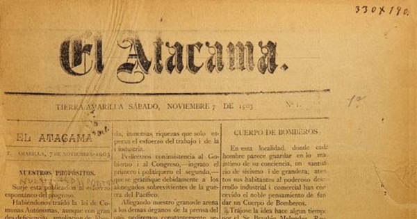 El Atacama: año 1, no. 1-176, 7 de noviembre de 1903 a 31 de diciembre de 1904