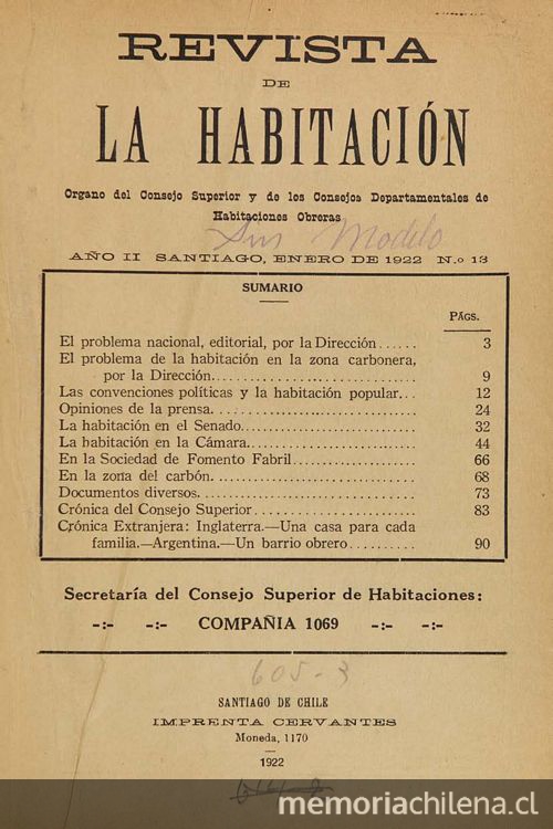 Revista de la habitación: 1ra. época, año 2, no. 13-24, enero a diciembre de 1922