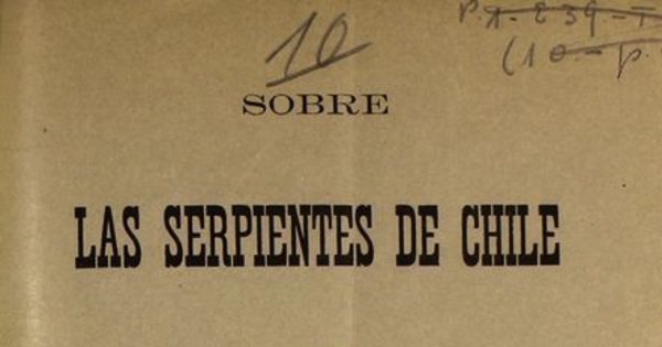 Sobre las serpientes de Chile