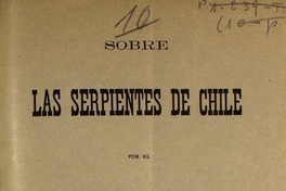 Sobre las serpientes de Chile