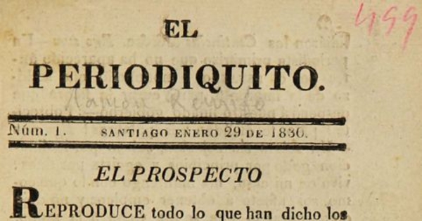El Periodiquito: n° 1-5, 29 de enero a 6 de abril de 1830