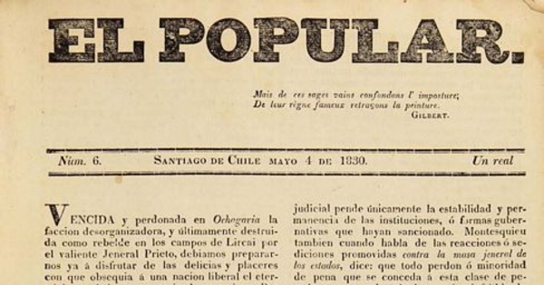 El Popular: n° 6-20, 4 de mayo al 16 de agosto de 1830