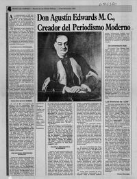 Agustín Edwards M. C., creador del periodismo moderno