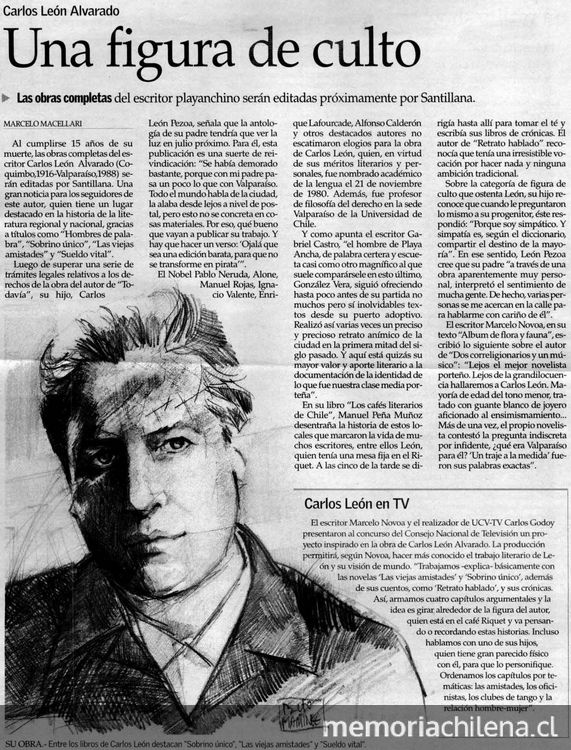 Una figura de culto: Carlos León Alvarado
