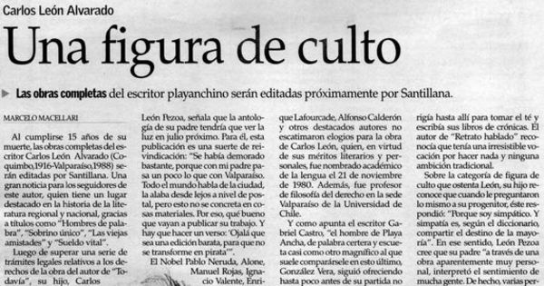 Una figura de culto: Carlos León Alvarado