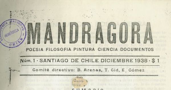 Mandrágora: nº 1, diciembre de 1938