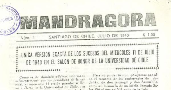 Mandrágora: nº 4, julio de 1940