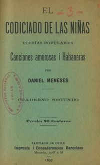 El codiciado de las niñas : canciones amorosas i habaneras: cuaderno segundo