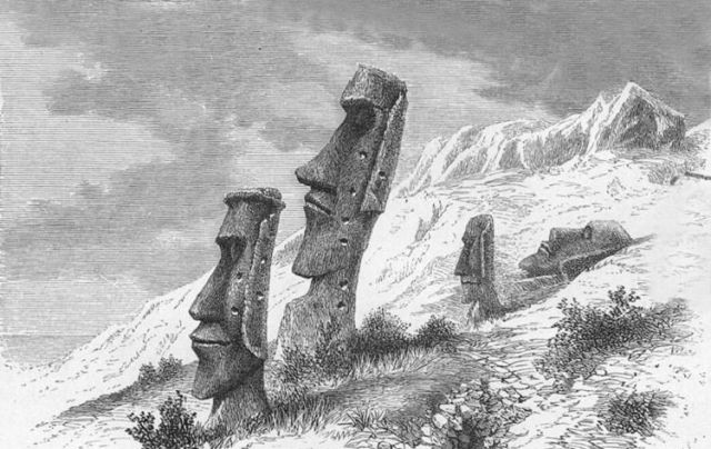 Rano Raraku, 1861. Rano Raraku, 1861.