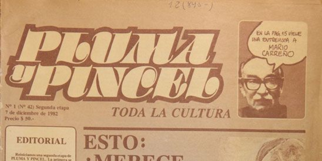 Pluma y pincel, nos. 1-6, 7 de diciembre de 1982 a junio de 1983