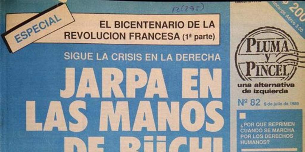 Pluma y pincel: nº 82-107, 6 de julio a 28 de diciembre de 1989