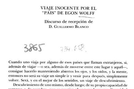 "Viaje inocente por el ""país"" de Egon Wolff"