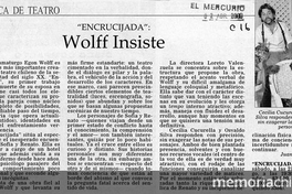 Wolff insiste: Encrucijada