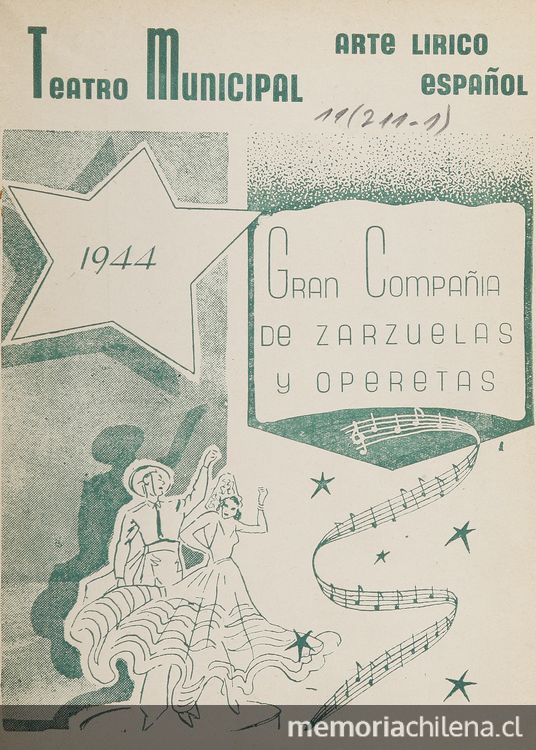 Temporada de arte lírico español: Teatro Municipal: marzo-abril de 1944: Gran Compañia de Opera, Zarzuela y Opereta