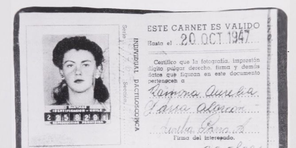 Carnet de Identidad de Ramona Parra