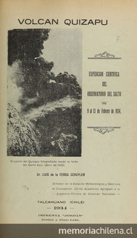 Volcán Quizapu : expedición científica del Observatorio del Salto : 9 a 13 de febrero de 1934