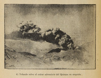 Volando sobre el cráter adventicio del Quizapu en erupción