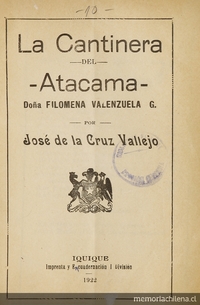 La Cantinera del Atacama : Doña Filomena Valenzuela G.