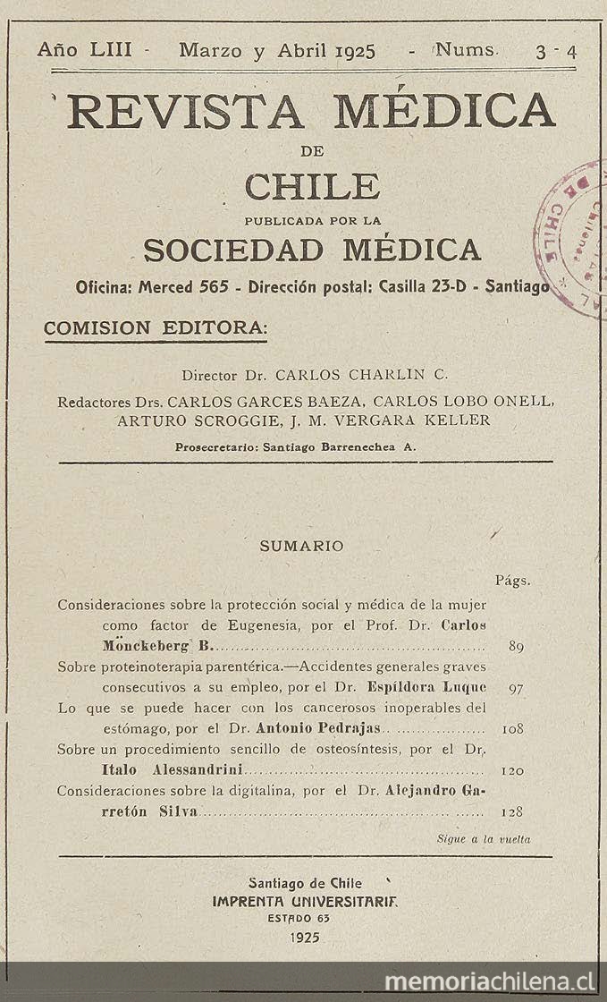 Consideraciones sobre la protección social y médica de la mujer como factor de Eugenesia