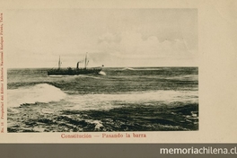 Barco a vapor en la desembocadura del Maule, hacia 1920