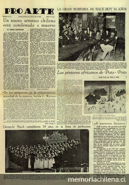 Pro Arte: números 161-165, 30 de julio a 23 de noviembre de 1953